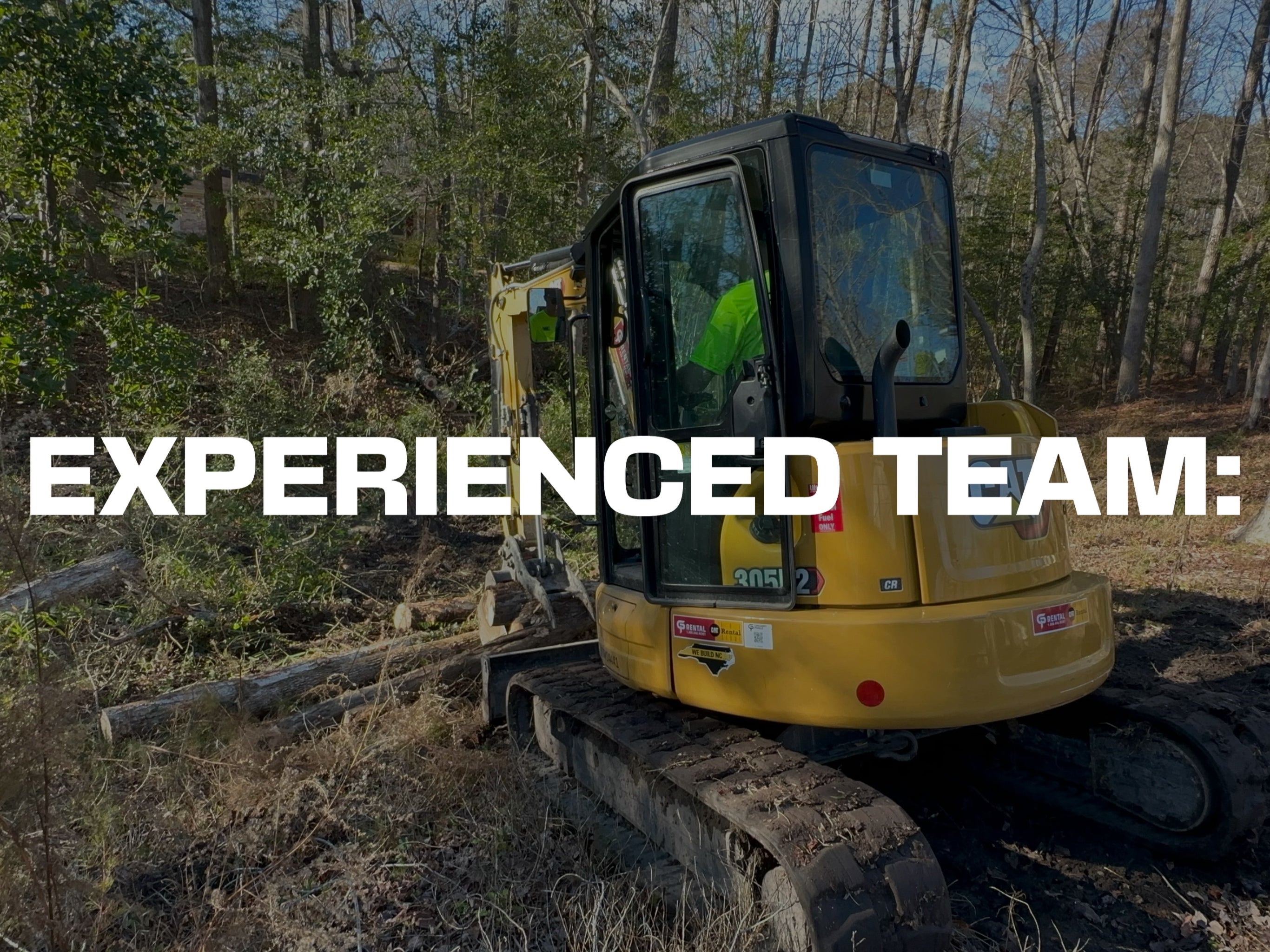CAROLINA EARTHWERX HAS AN EXPERIENCED TEAM IN EXCAVATION, GRADINg, DRAINAGE, AND LAND CLEARING.